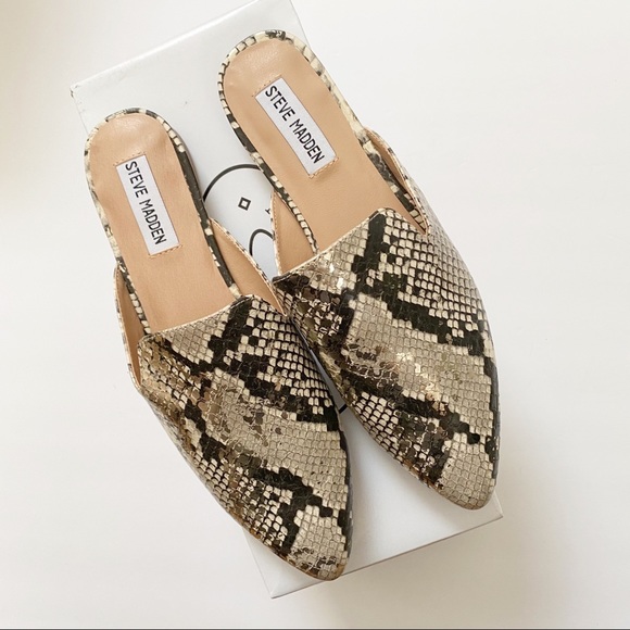 NWT Steve Madden Mattis Snake Print Mule - Picture 2 of 4